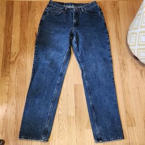 Riders by Lee Dark Blue Straight Leg Jeans Vintage 100% Cotton Size 32 5 Pocket